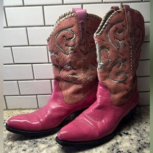 Vintage Pink Western Cowboy Boots